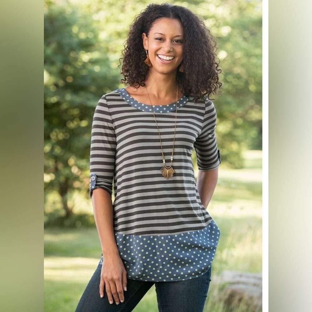 Matilda Jane Let’s Get Lost tunic Striped and Polka Dot Women's